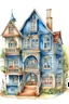 Placeholder: a dollhouse. watercolor drawing