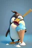 Placeholder: Cartoon character penguin eating ice cream