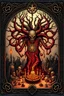 Placeholder: death tyrant beholder with zombie horde, fruitfull tree everlasting myrriad and a star golem feast framed with spiral keys and sigils and celtic symbols