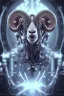 Placeholder: sheep brain cyborg, matrix style