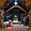 Placeholder: Galactic Nativity scene with a rock band.