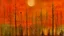 Placeholder: An orange color forest in a lightning storm painted by Paul Klee