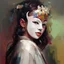 Placeholder: girl with a mask Modern Art
