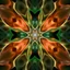 Placeholder: Mesmerizing abstract 3d visual, recursive Symmetrical structure of flowing translucent shapes, centered, soft aesthetic, negetive space.galaxsy background