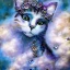 Placeholder: a beautiful, stunning mixed media artwork of cat made of clouds, butterflies, milky way, digital painting, hyper-realistic, intricate, high-quality, fine-detail, in the style of Lea Roche, Dottie Dracos, brian froud, howard lyon, selina french, anna dittmann, annie stokes, lisa parker, greg rutowski,