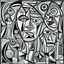 Placeholder: picasso only lines black and white abstract cubism