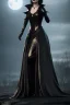 Placeholder: portrait of teresa orlowski as evil queen in black leather gown, leather, angry, stern look, volumetric lighting, particales,highly detailed,cinematic, deep colours,8