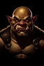Placeholder: [D&D character art, ogre, tan color], [half-length portrait, black background]