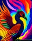 Placeholder: colorful pheonix, digital artwork, Visually stunning and awe-inspiring, black background, 16k, maximalist, vivid colors,