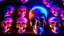 Placeholder: hundreds of non-anatomically correct, dark comic art, graphic novel,human skulls stacked into a wall unusual neon lighting, high velocity, 64k, dystopian, vray,