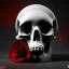 Placeholder: Cracked Skull and red rose, marble texture, dark, fantasy art, shallow depth of field, macro lens, unreal engine 5, ultra detailed,8k, HDR, hyperphotorealistic, bone, set in fire