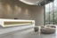 Placeholder: Modern stone wall, museum reception