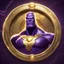 Placeholder: thanos logo animated inside a golden medalion