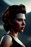 Placeholder: Scarlett Johansen as evil queen in black leather gown, cleavage, angry, stern look, unreal 5, octane render,cinema4d, dynamic lighting, dramatic lighting, 4k, redshift render, highly detailed, hyper realistic