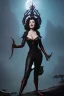 Placeholder: Ava Gardner as evil queen in black leather, busty, cleavage, curvy, angry, stern look. character design by cory loftis, fenghua zhong, ryohei hase, ismail inceoglu and ruan jia. unreal engine 5, artistic lighting, highly detailed, photorealistic, fantasy