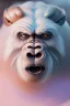 Placeholder: painting, portrait of a beautiful Yeti with cyborg eyes, 8k, highly detailed high quality