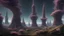 Placeholder: 4k, Photorealism, hyper realistic, Stretching as far as the eye can see, a mesmerizing techno-organic landscape unfolds. Towering terraforming spires, crowned with intricate arrays, punctuate the horizon. Pulsating with a gentle luminescence, these towers channel energy into the very earth, causing flora and fauna to intertwine with gleaming biomechanical tendrils. Amidst this symphony of nature and technology, a harmonious ecosystem thrives, where the boundary between the organic and synthetic