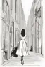 Placeholder: silhouette of a woman shopping, view from the back, she has a smile on her face, long hair, long shoes, white background, she is wearing a luxurious dress