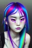 Placeholder: asian cool stylish, shuqi lookalike, with piercings,rainbow hair, androgynous look, epic colour treatment, cinematic colour treatment, meticulously intricate perfectly symmetrical extremely detailed, pixiv daily ranking, pixiv, extreme depth of field, artstation, spectacular details, volumetric lighting, masterpiece, cinematic, Hollywood production, 8k resolution, high definition, max octane render, vivid colors, max resolution, max perfectionism, realistic composition, professional pho