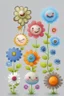 Placeholder: cute avatar flowers on a white backgrounds, detailed