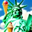 Placeholder: The Statue of Liberty holding an ice cream cone