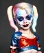 Placeholder: Harley quinn toddler, full body, soft skin, dramatic lighting, hyper realistic