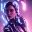 Placeholder: cyberpunk, head, women, portrai, tron