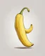 Placeholder: cute drawing of a funny yellow banana on a white background.