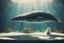 Placeholder: dinamycally swimming antropomorph cat whale in an aquarium in sunshine, ethereal, cinematic postprocessing