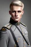 Placeholder: German male soldier, grey uniform, Blond hair, portrait