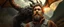Placeholder: master oil painting by Rembrandt, close up portrait of farmer in valdres below raging dragon, light beams through volume fog sky in mountain pass, dragon cast spells of lightening, motion blurred background, depth of field