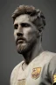 Placeholder: Realistic image, lionel Messi Roman sculpture made in marble with gold veins, gold laurel leaves crown, gold ornaments, Renaissance style, sun rays background, waist up portrait, epic, celestial, cinematic lighting, God lights, 4k resolution, smooth details, soft lighting, unreal engine 5, art station, substance 3d.