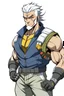 Placeholder: Anime side character with and some muscles and wind quark aged 54 and a military suit