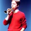 Placeholder: Richie Cunningham playing saxophone in a sweatervest