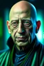 Placeholder: hyper real oil painting of cyberpunk Nosferatu portrait with clear blue-green eyes in spotlight feeling in control, zeiss prime lens, bokeh like f/0.8, tilt-shift lens 8k, high detail, smooth render, down-light, unreal engine, prize winning