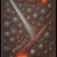 Placeholder: Knight guard. Shiny Magic scroll. Weapons. Tight. Damascus steel. Technical details. Red. Doom dark. Meteorite. Fire.