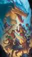 Placeholder: rpg cover with a group of adventurers fighting a dragon