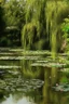 Placeholder: A beautiful classical painting of a cute pond with willows