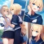 Placeholder: Clear focus,High resolution, Light Blonde hair, and blue eyes, kawaii style, wearing a sailor uniform, Great quality comic