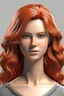 Placeholder: front view female 3d character hair