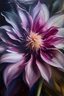 Placeholder: oil painting of a flower that looks like labia, using pink and purple colour palate