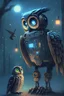 Placeholder: I want a robot and a Nightowl and artificial intelligence combined in one image.