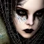 Placeholder: beautiful gothic woman with thick spiderwebs on face, dark, runny mascara, 8k, high-quality, fine-detail, black hair, intricate, sharp, crisp, digital art, detailed matte, illustration, octane render, brian froud, howard lyon, Anne Dittman, Anne Stokes, Lisa Parker, Selina French