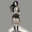 Placeholder: pretty girl, aged 15, black hair, dystopia, athletic, full length