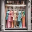 Placeholder: A shop window with women's fashion all bright and delicate colors