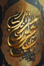 Placeholder: Painting, Arabic, Islamic, calligraphy, gold, inscriptions, decorations, peace be upon you, greeting