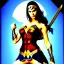 Placeholder: Epic full body picture portrait of busty atletic young beautiful Wonderwoman with Sword and Shield Luis Royo styles