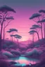 Placeholder: Vaporwave Australian bushland pastel twilight