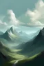 Placeholder: landscape in style of wlop, clouds, mountains, impressionism, hyperrealistic, cinemaographic