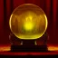 Placeholder: large, ornate, fog-filled crystal ball on bronze stand on embroidered red tablecloth, flickering light, 8k resolution, high-quality, fine-detail, intricate, digital art, detailed matte, volumetric lighting, illustration, octane render, George Grie, Ben Goossens, Igor Morski, brian froud, howard lyon, selina french, anna dittmann